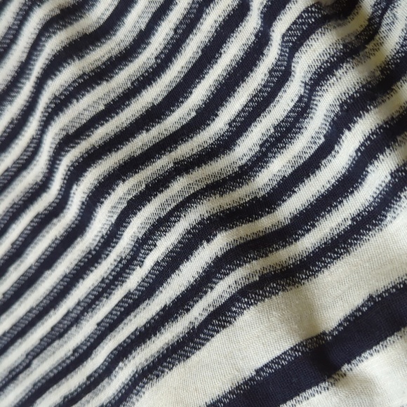 ANTHRO I Navy Blue & Ivory Cream Striped Haven Shift Dress by Maeve, S - Picture 8 of 14